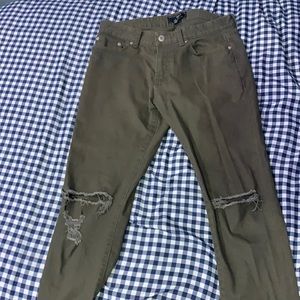 Forever 21 Green distressed pants